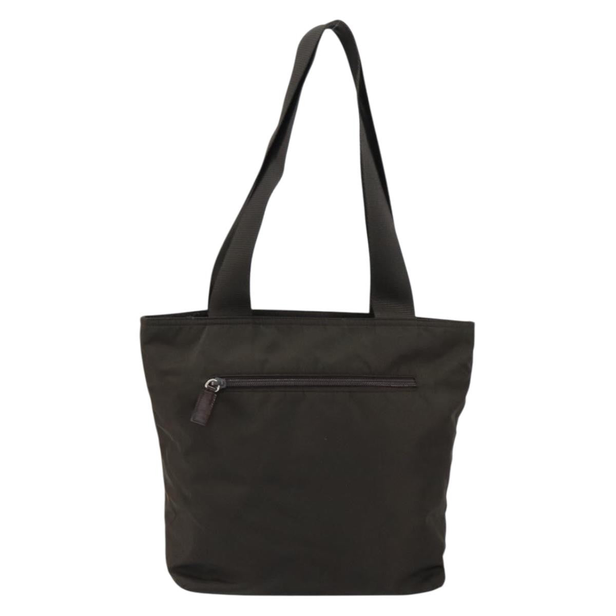 Prada Vintage Zip Tote Tessuto Khaki Nylon Tote Bag Bag (Pre-Owned)