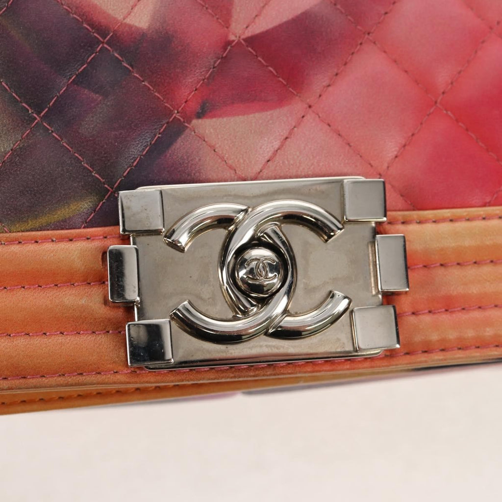 Chanel Flower Power Boy Flap Bag Quilted Lambskin Multicolour Leather Shoulder Bag Bag (Pre-Owned)