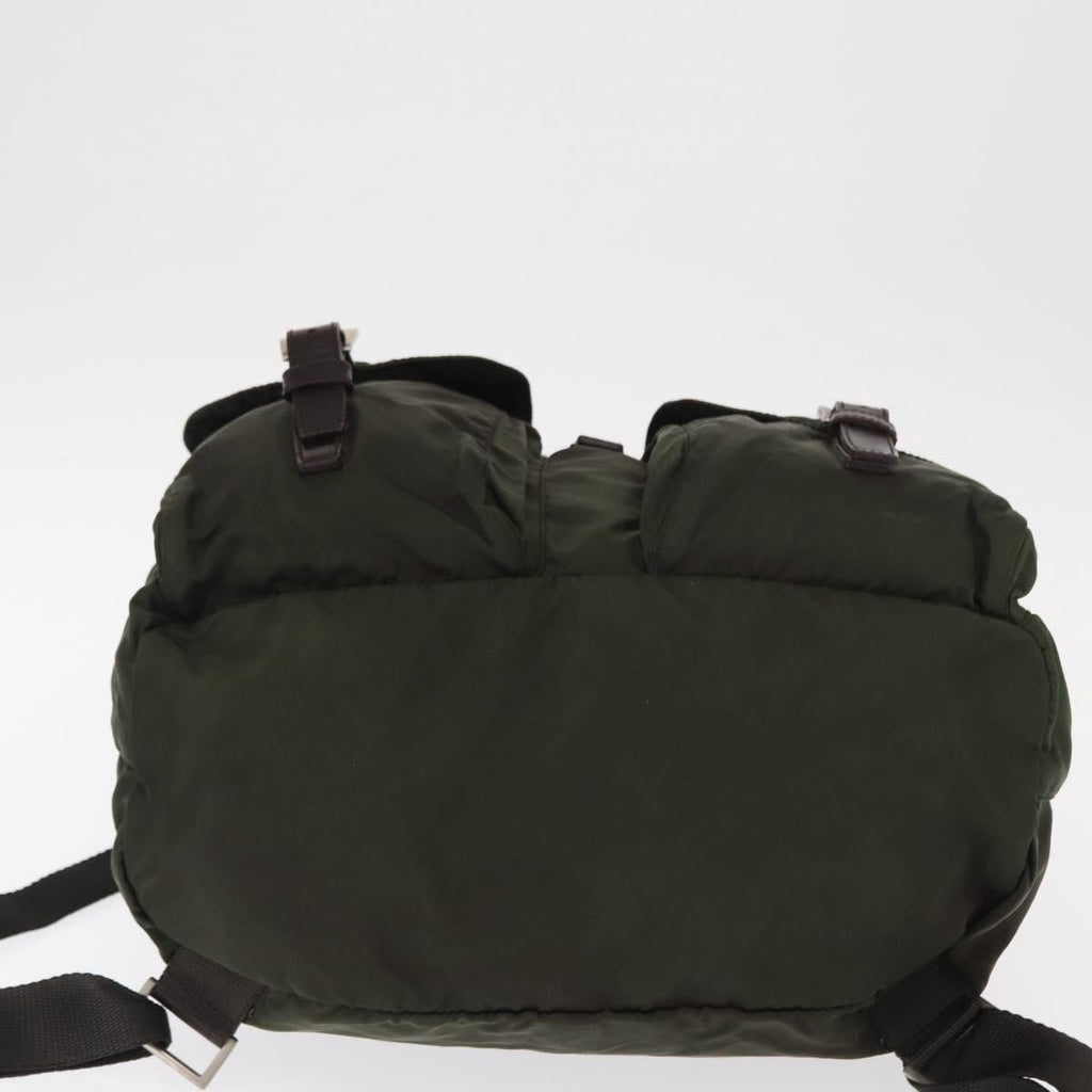 Prada Double Front Pocket Backpack Tessuto Khaki Nylon Backpack Bag (Pre-Owned)