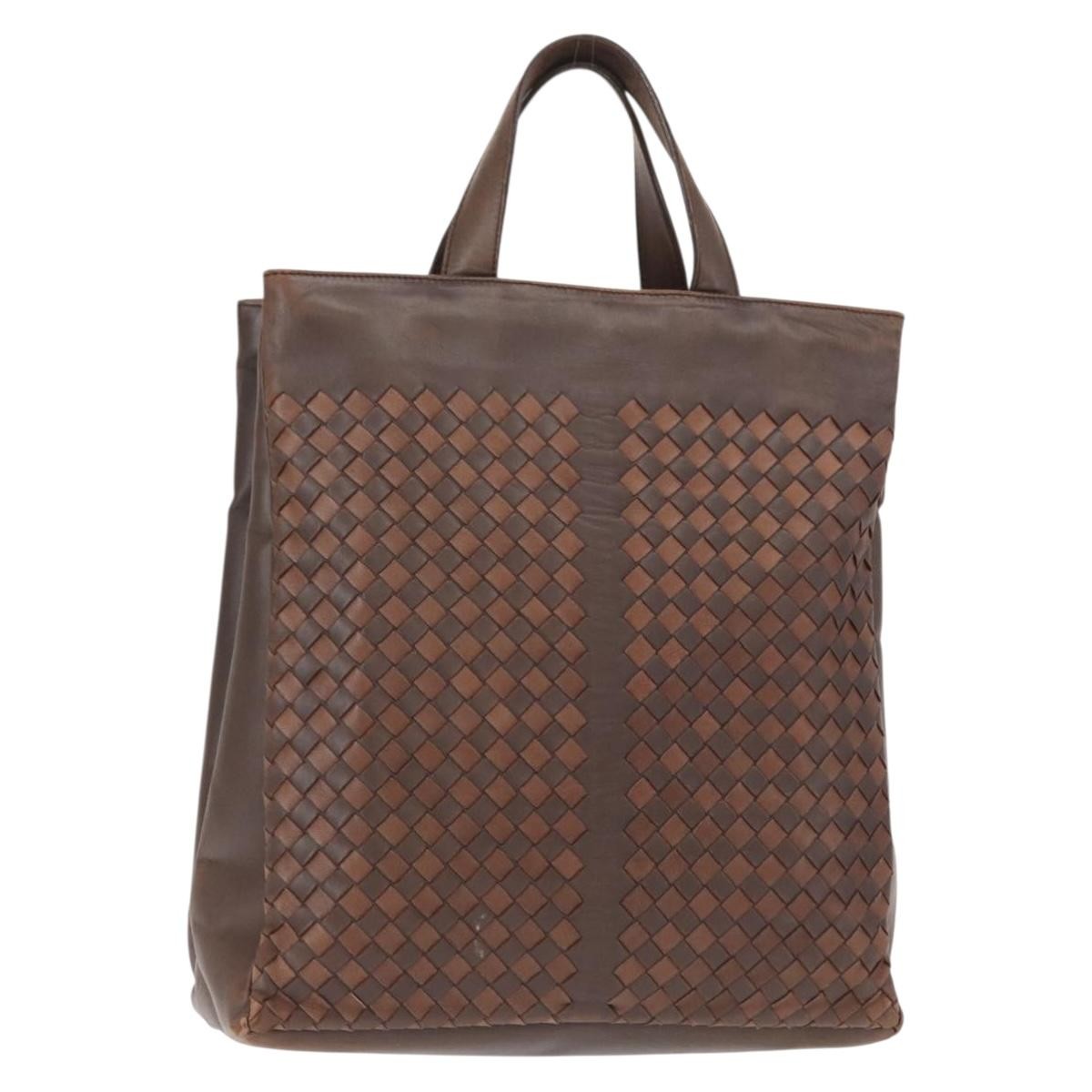 Bottega Veneta Tote Intrecciato Nappa Brown Leather Tote Bag Bag (Pre-Owned)