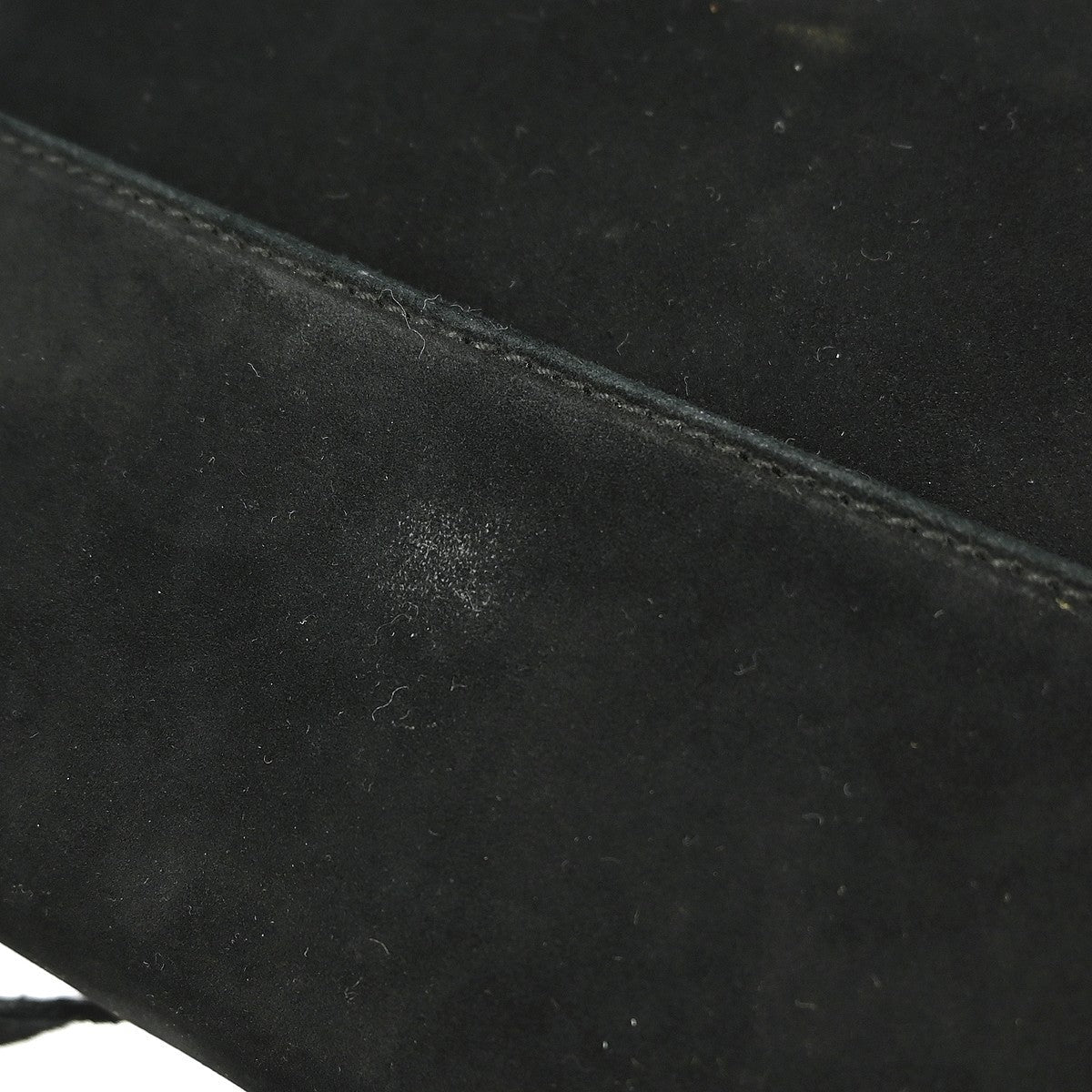 Salvatore Ferragamo Vintage Vara Bow Handle Shoulder Bag Suede Black Suede Handbag (Pre-Owned)