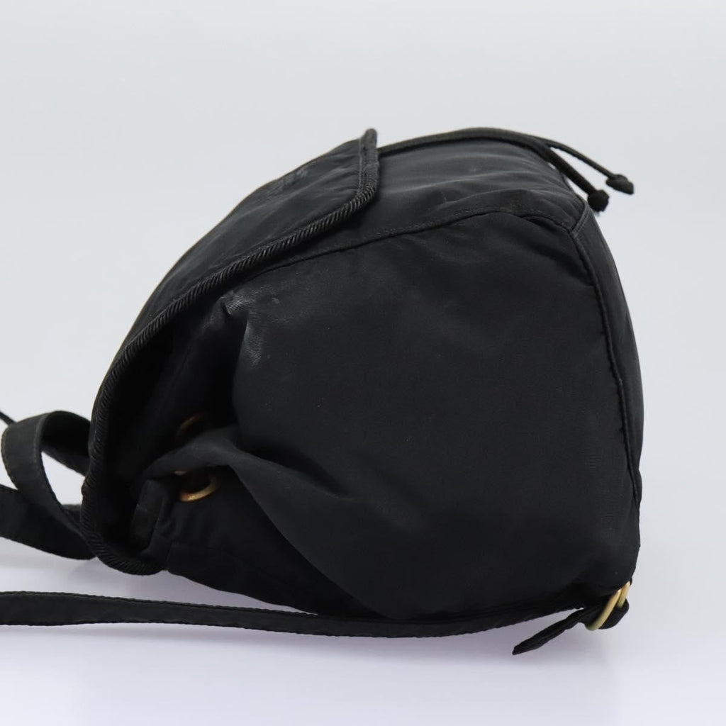 Prada Flap Drawstring Backpack Tessuto Black Nylon Backpack Bag (Pre-Owned)