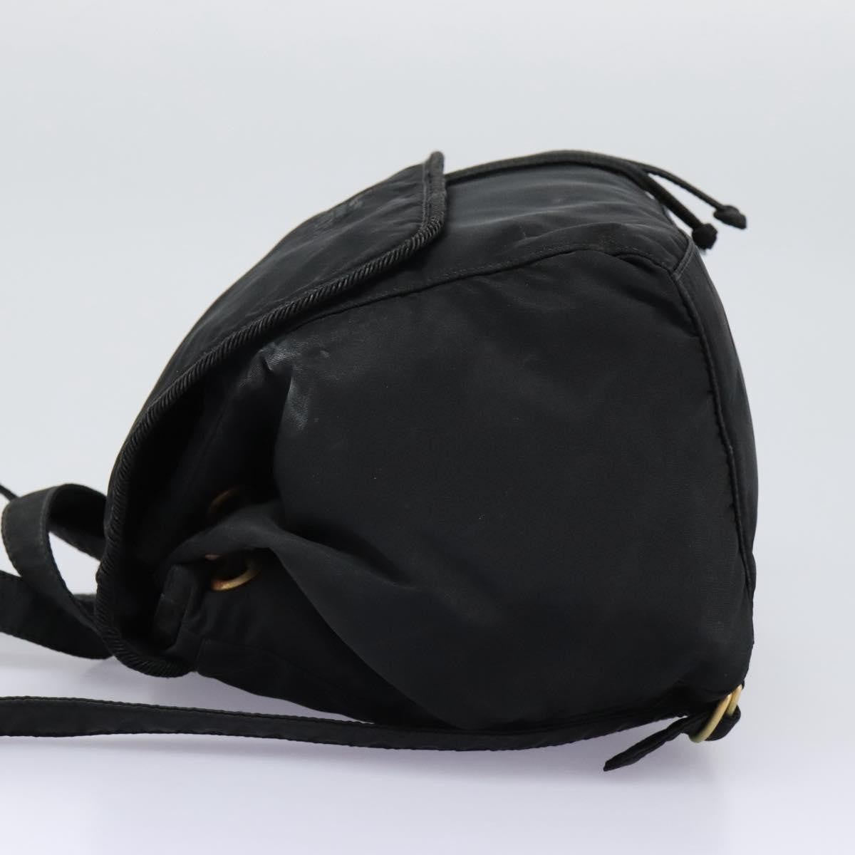 Prada Flap Drawstring Backpack Tessuto Black Nylon Backpack Bag (Pre-Owned)