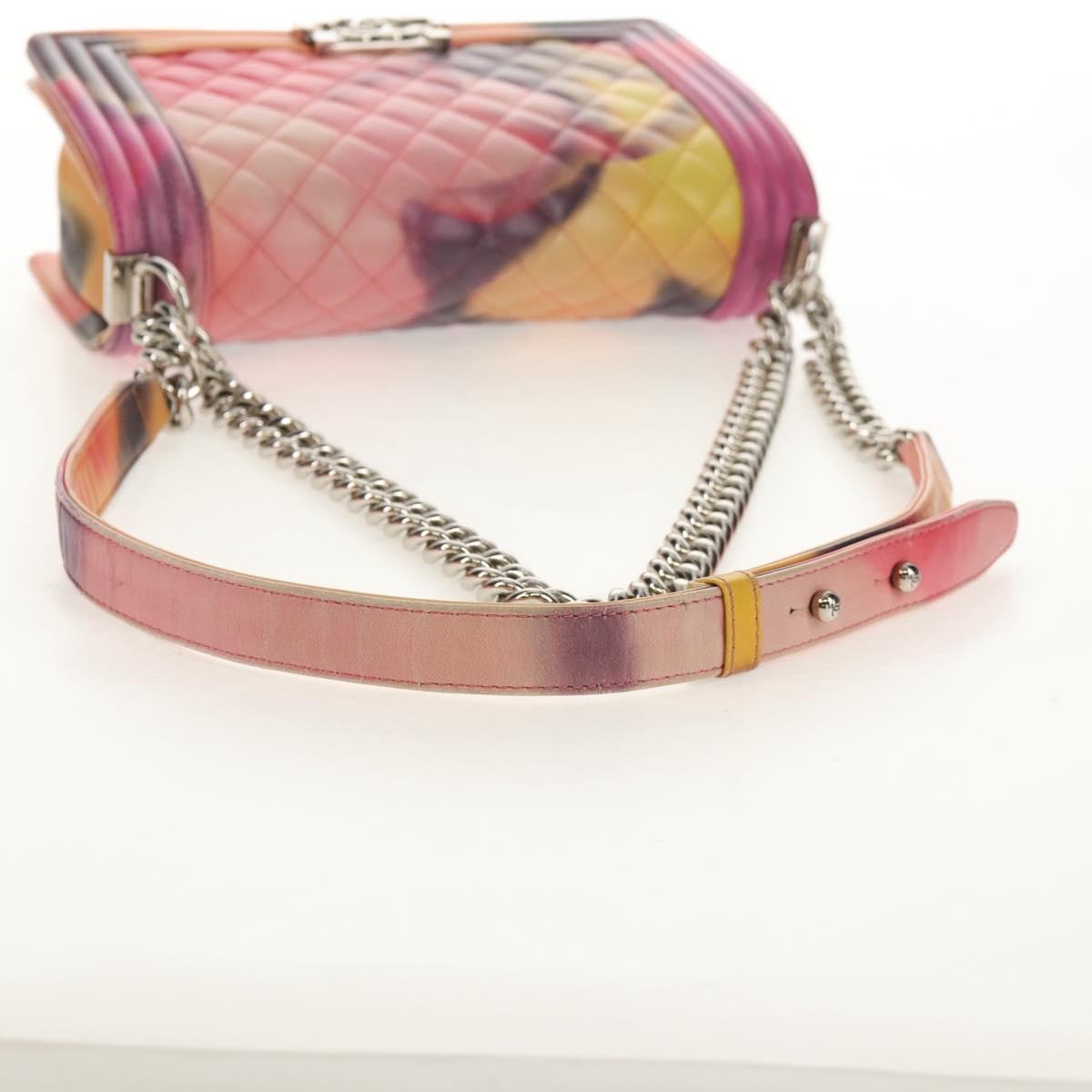 Chanel Flower Power Boy Flap Bag Quilted Lambskin Multicolour Leather Shoulder Bag Bag (Pre-Owned)