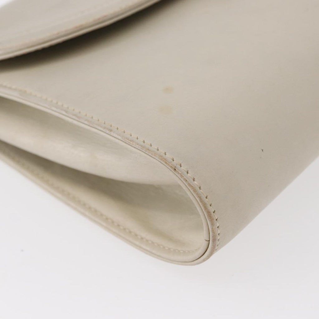 Celine Vintage Shoulder Bag Leather Ecru Leather Shoulder Bag Bag (Pre-Owned)