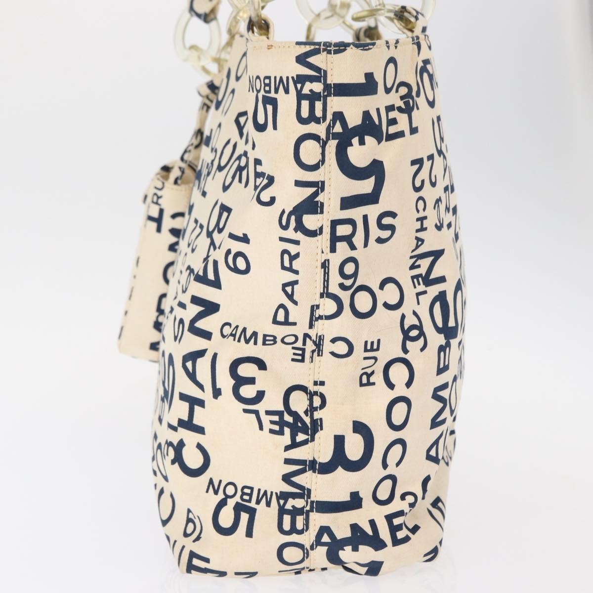 Chanel 31 Rue Cambon Beach Zip Tote Printed Canvas Navy Canvas Tote Bag Bag (Pre-Owned)
