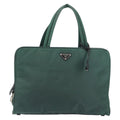 Prada Vintage Handbag Tessuto Khaki Nylon Handbag (Pre-Owned)