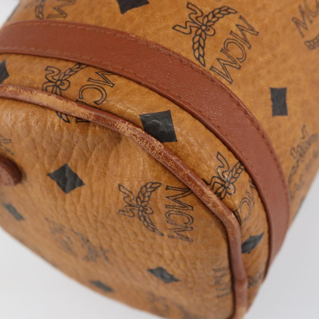 MCM Visetos Shoulder Bag Canvas And Leather Brown Canvas Shoulder Bag Bag (Pre-Owned)