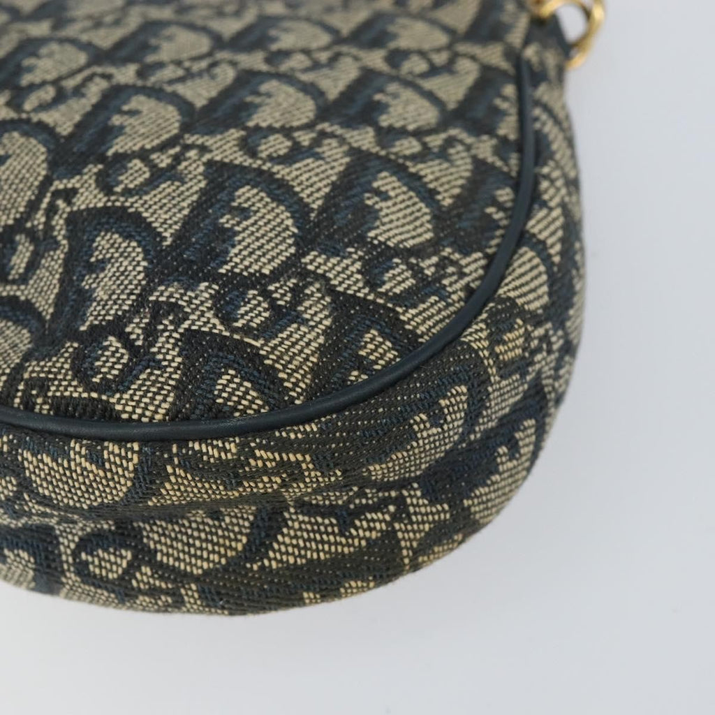 Christian Dior Vintage Saddle Bag Diorissimo Canvas Navy Canvas Clutche & Pouche Bag (Pre-Owned)