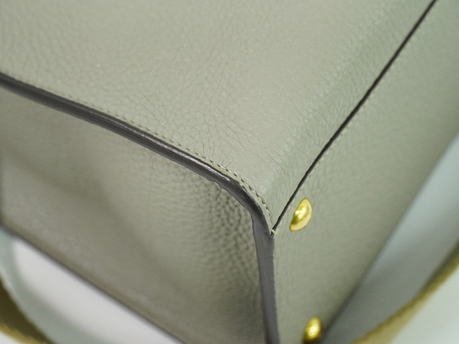 Fendi Peekaboo X-Lite Bag Leather Gray Leather Shoulder Bag Bag (Pre-Owned)