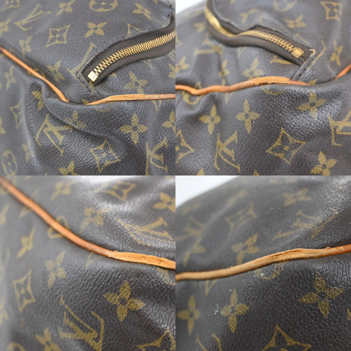 Louis Vuitton Evasion Travel Bag Monogram Canvas Brown Leather Bag (Pre-Owned)