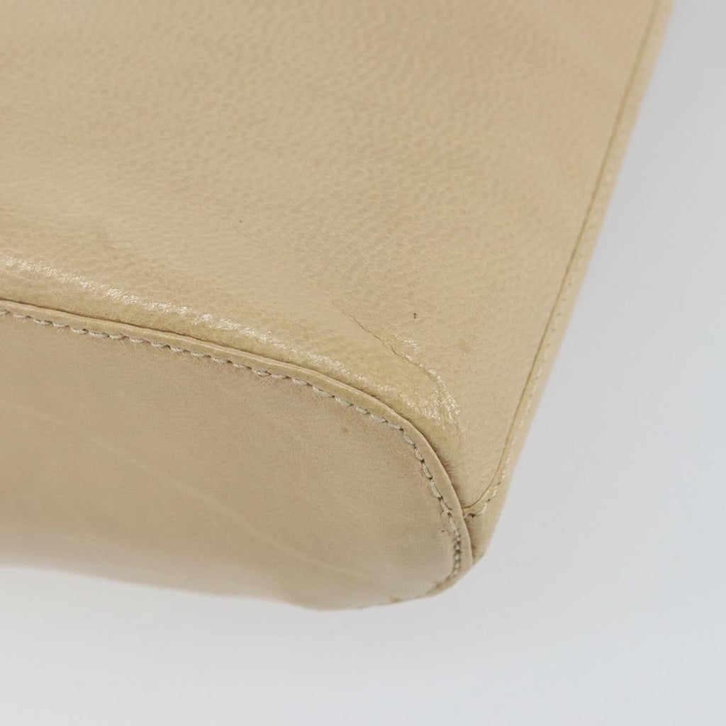 Prada Vintage Shoulder Bag Leather Beige Leather Shoulder Bag Bag (Pre-Owned)