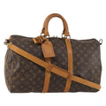 Louis Vuitton Keepall Bandouliere Bag Monogram Canvas Brown Canvas Travel Bag Bag (Pre-Owned)
