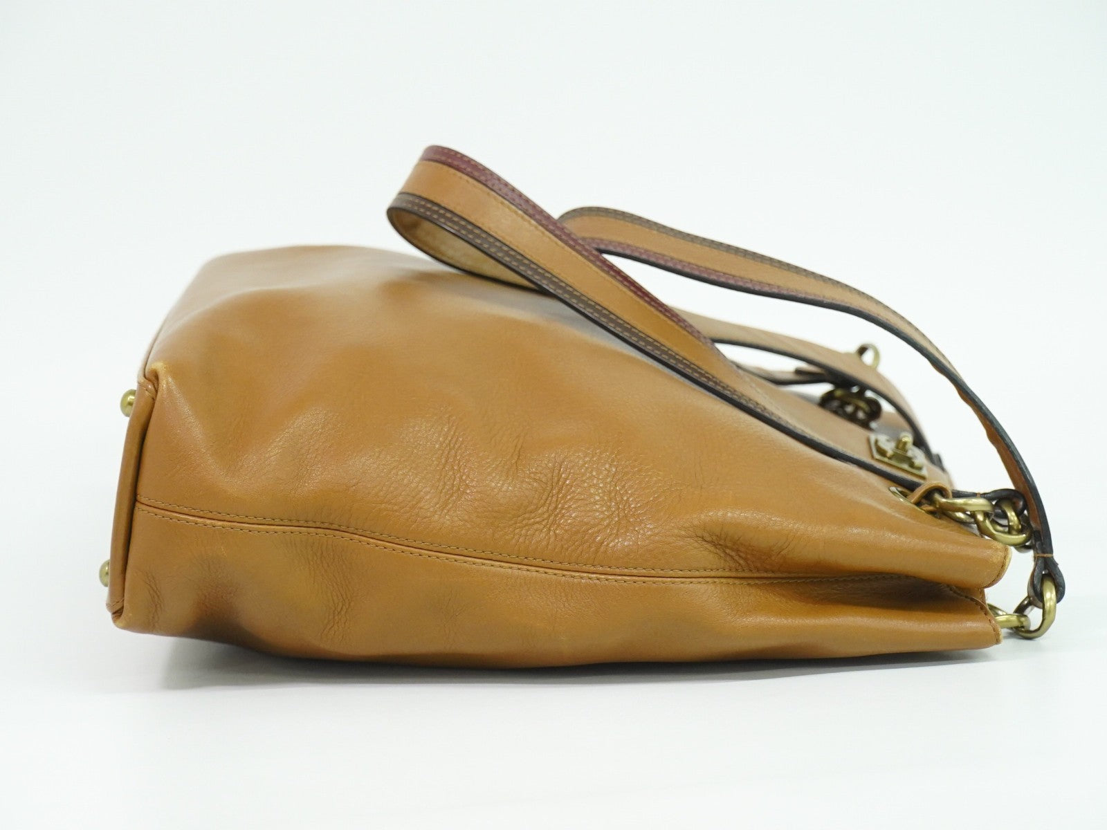 Chanel Vintage Cc Tote Leather Brown Leather Tote Bag Bag (Pre-Owned)