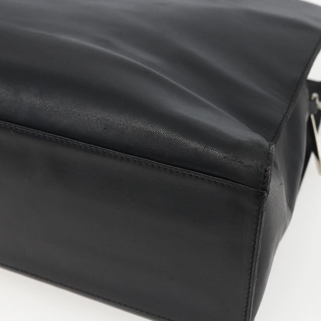 Loewe Vintage Anagram Tote Leather Black Leather Tote Bag Bag (Pre-Owned)