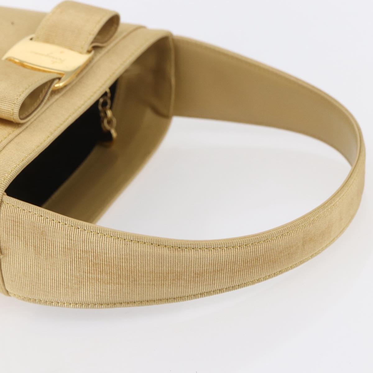 Salvatore Ferragamo Vala Handbag Canvas Yellow Canvas Handbag (Pre-Owned)