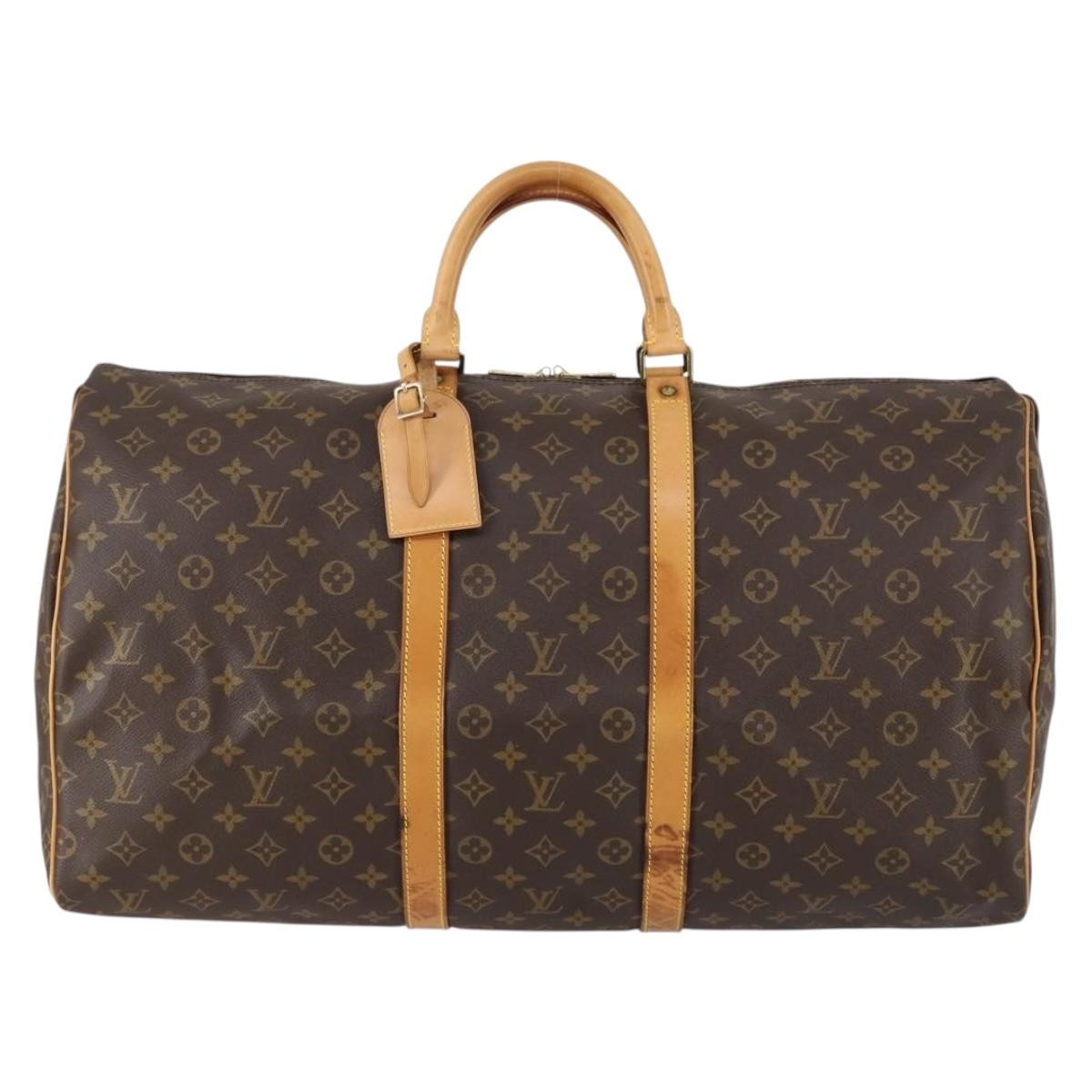 Louis Vuitton Keepall Bag Monogram Canvas Brown Canvas Travel Bag Bag (Pre-Owned)