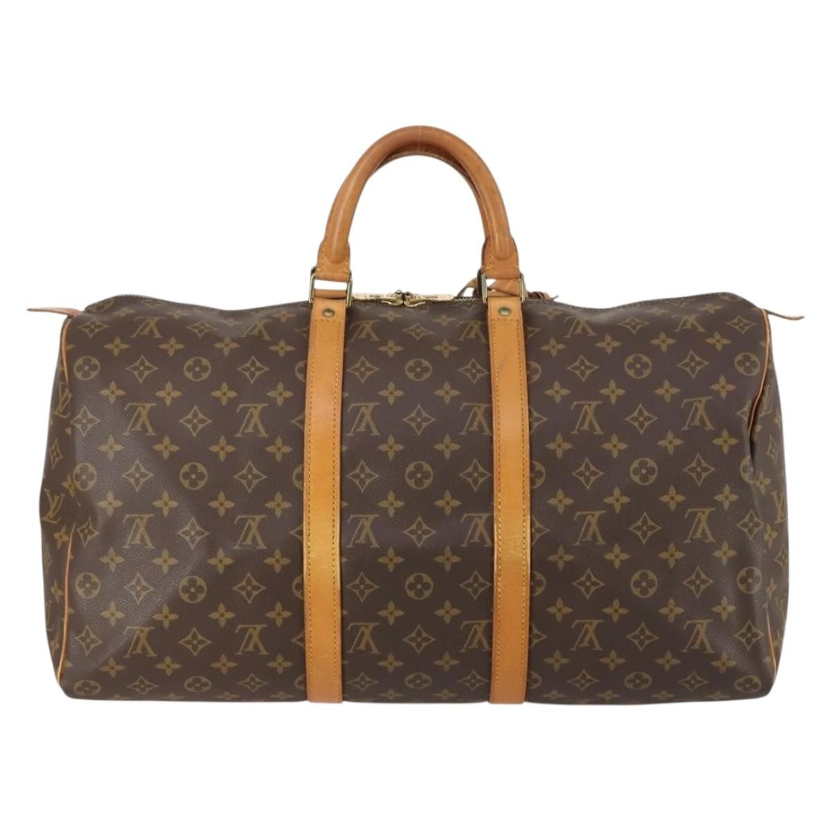 Louis Vuitton Keepall Bag Monogram Canvas Brown Canvas Travel Bag Bag (Pre-Owned)