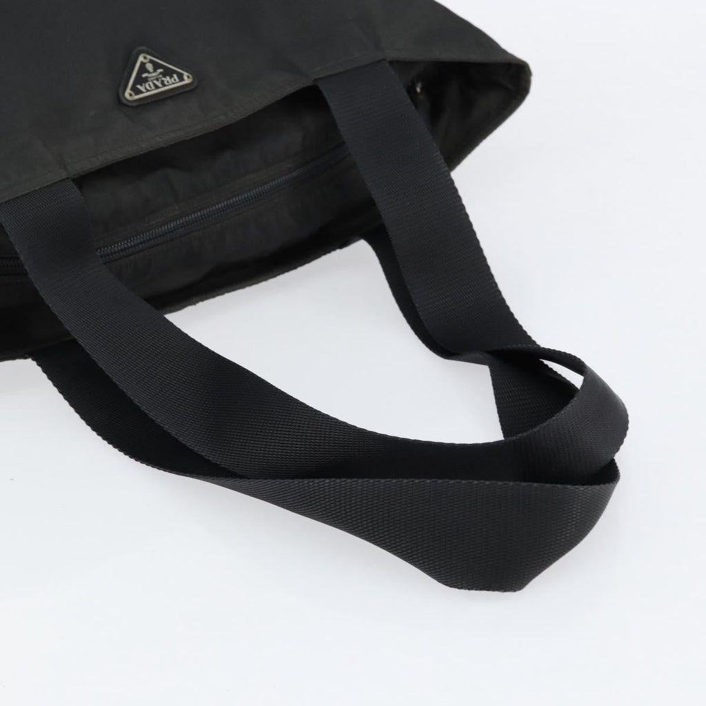 Prada Vintage Zip Tote Tessuto Black Nylon Tote Bag Bag (Pre-Owned)