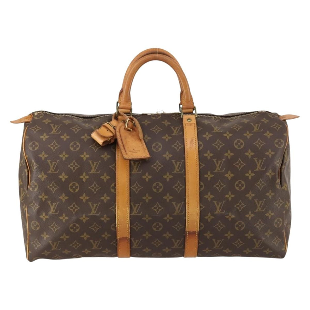Louis Vuitton Keepall Bag Monogram Canvas Brown Canvas Travel Bag Bag (Pre-Owned)