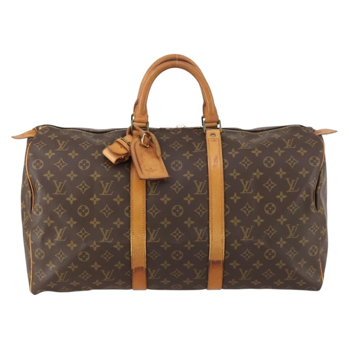 Louis Vuitton Keepall Bag Monogram Canvas Brown Canvas Travel Bag Bag (Pre-Owned)
