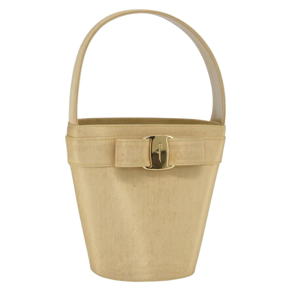 Salvatore Ferragamo Vala Handbag Canvas Yellow Canvas Handbag (Pre-Owned)