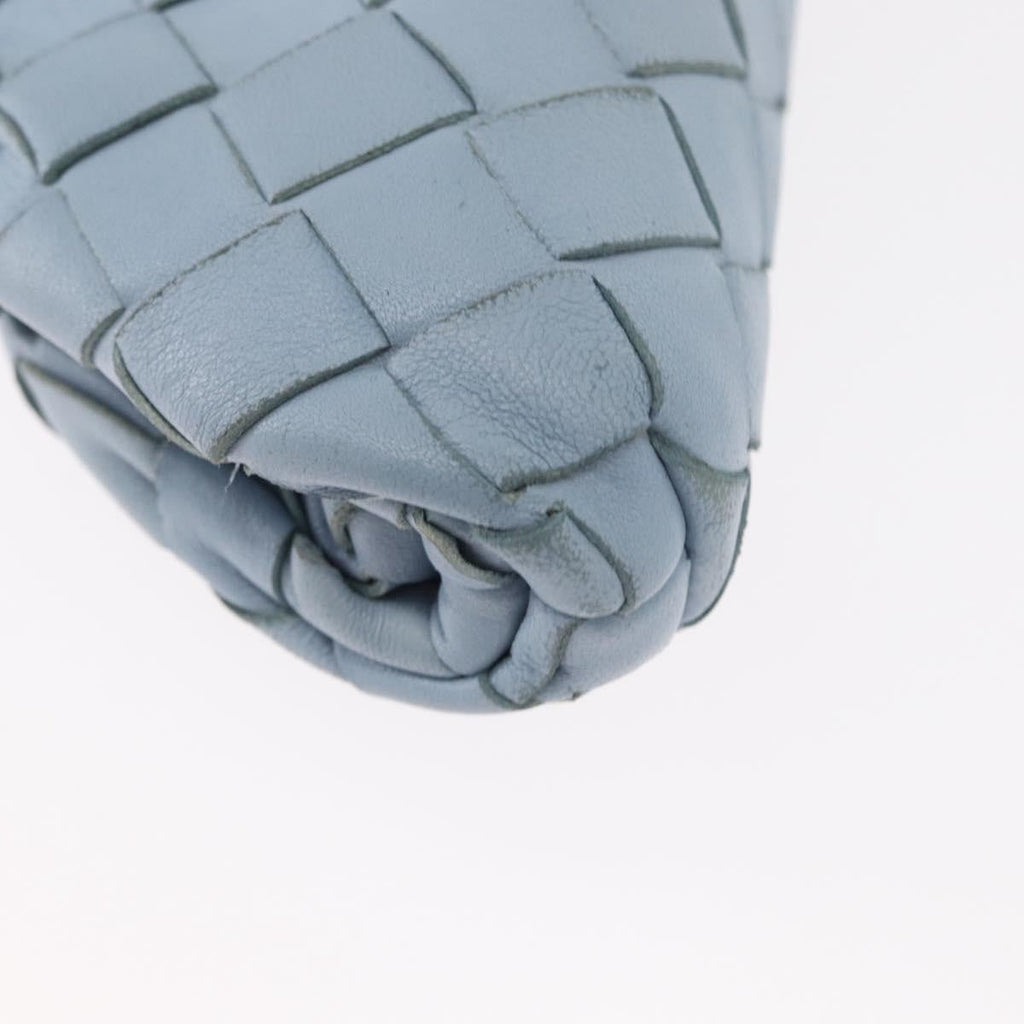 Bottega Veneta The Pouch Intrecciato Nappa Blue Leather Clutche & Pouche Bag (Pre-Owned)