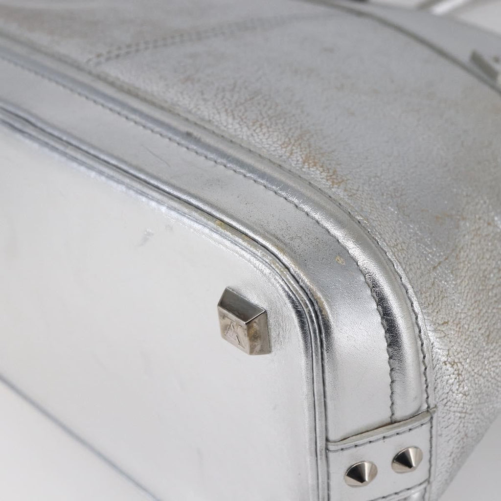 Louis Vuitton Suhali Lockit Handbag Leather Silver Leather Handbag (Pre-Owned)