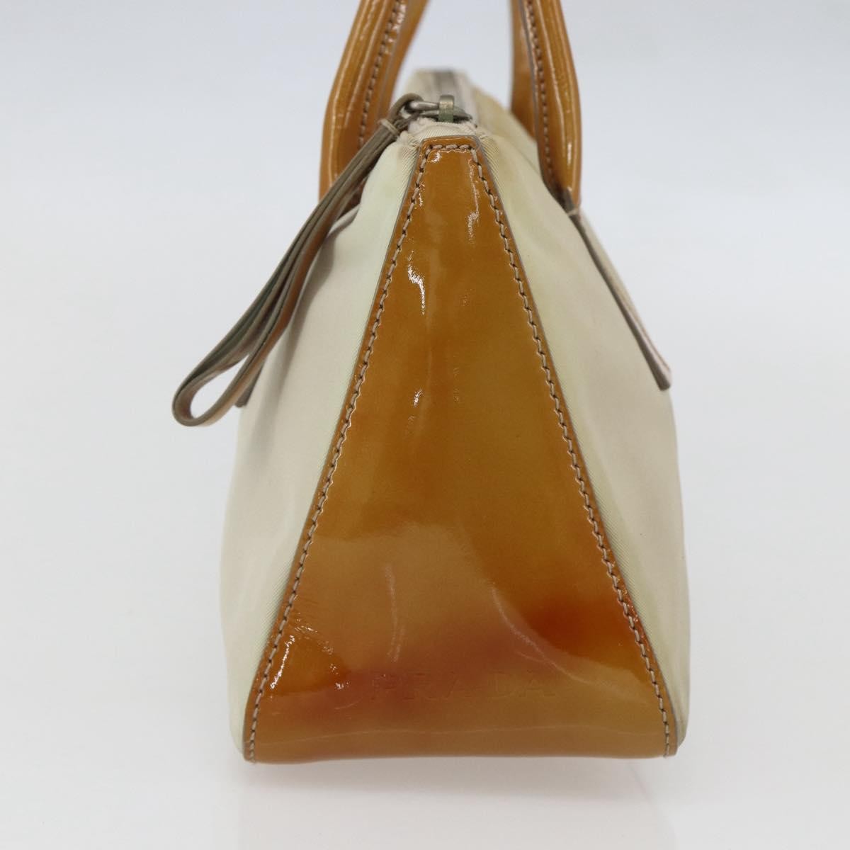 Prada Vintage Handbag Tessuto Beige Nylon Handbag (Pre-Owned)