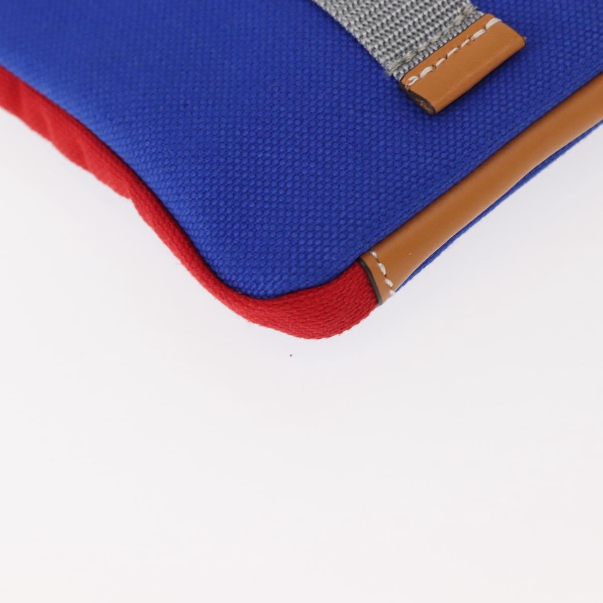 Loewe Eye/Loewe/Nature Zip Neck Pouch Canvas With Applique Blue Canvas Clutche & Pouche Bag (Pre-Owned)