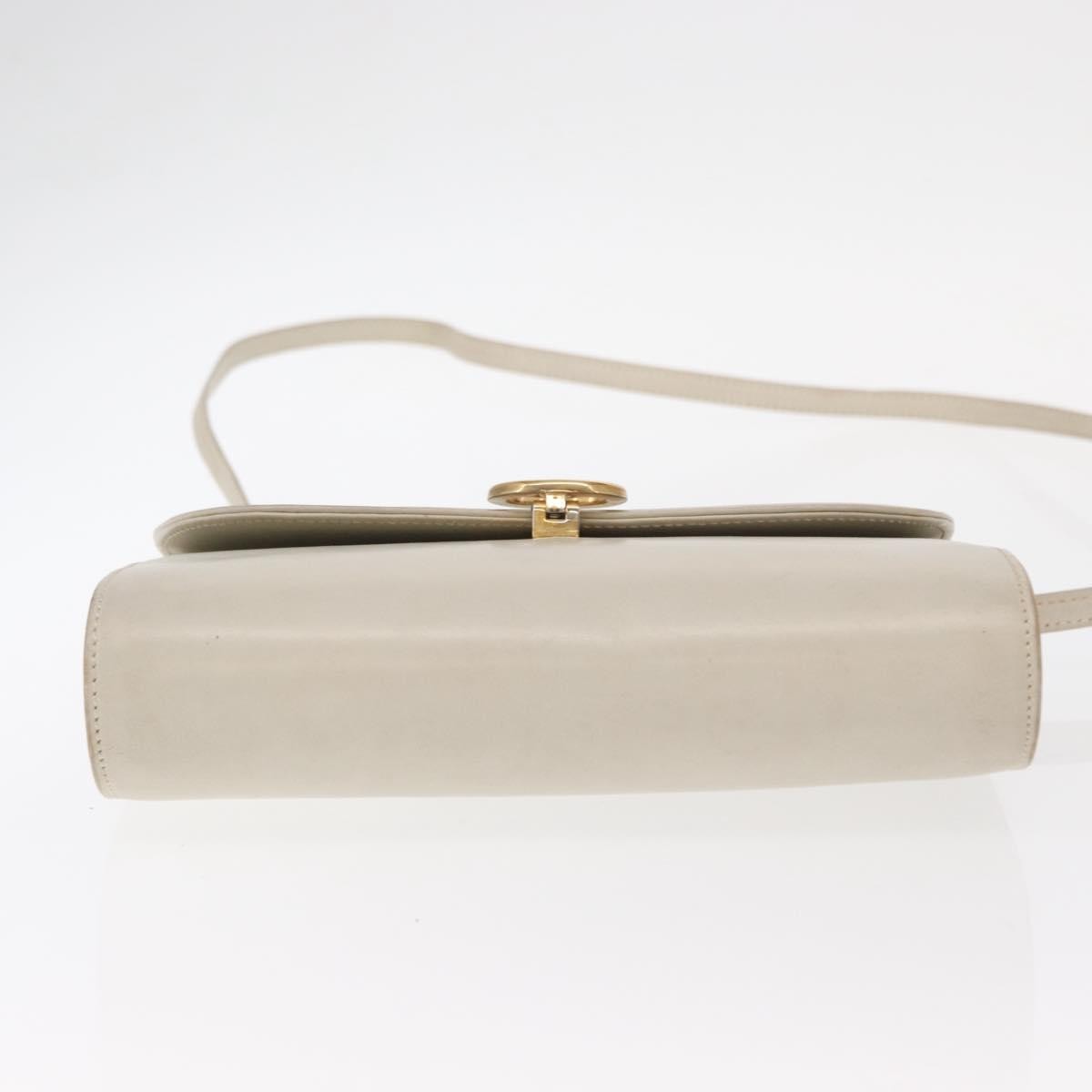 Celine Vintage Shoulder Bag Leather Ecru Leather Shoulder Bag Bag (Pre-Owned)