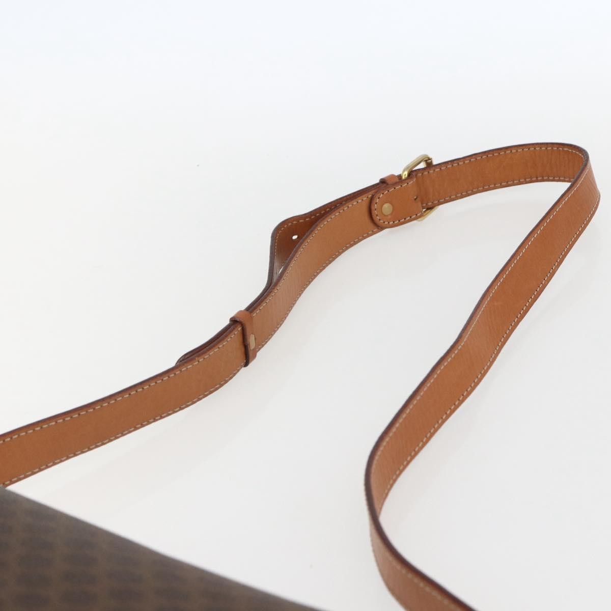 Celine Vintage Macadam Shoulder Bag Canvas And Leather Brown Canvas Shoulder Bag Bag (Pre-Owned)