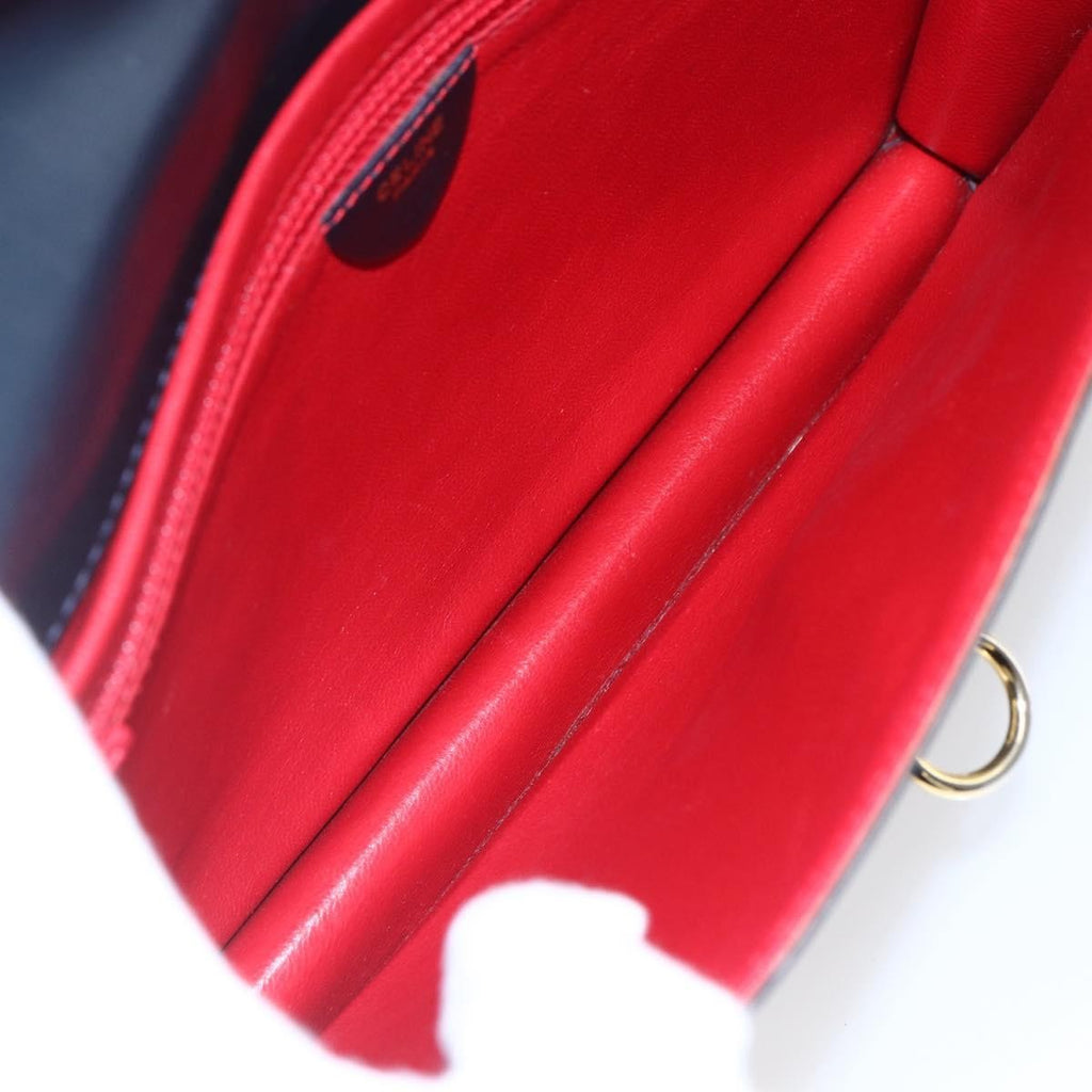 Celine Clutch Bag Leather Navy Leather Clutche & Pouche Bag (Pre-Owned)