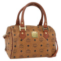 MCM Visetos Logogramme Handbag Canvas And Leather Brown Pvc Handbag (Pre-Owned)