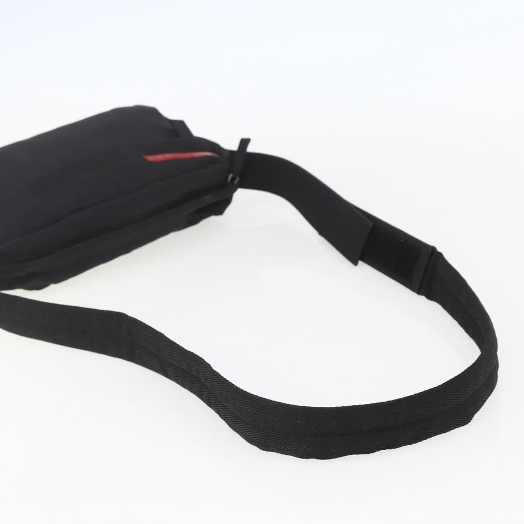 Prada Sport Zip Shoulder Bag Nylon Black Nylon Shoulder Bag Bag (Pre-Owned)