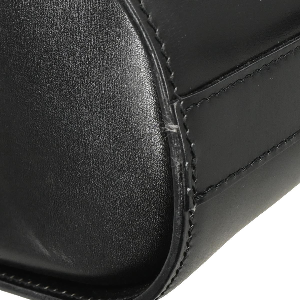 Celine Vintage Shoulder Bag Leather Black Leather Shoulder Bag Bag (Pre-Owned)