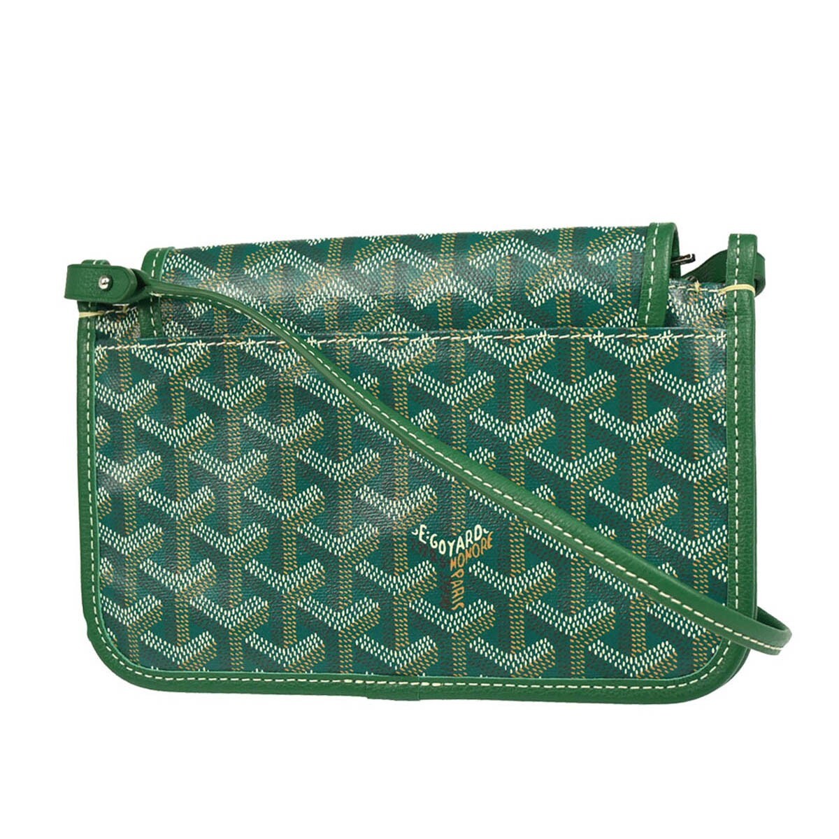 Goyard Plumet Clutch Wallet Coated Canvas Green Canvas Shoulder Bag Bag (Pre-Owned)