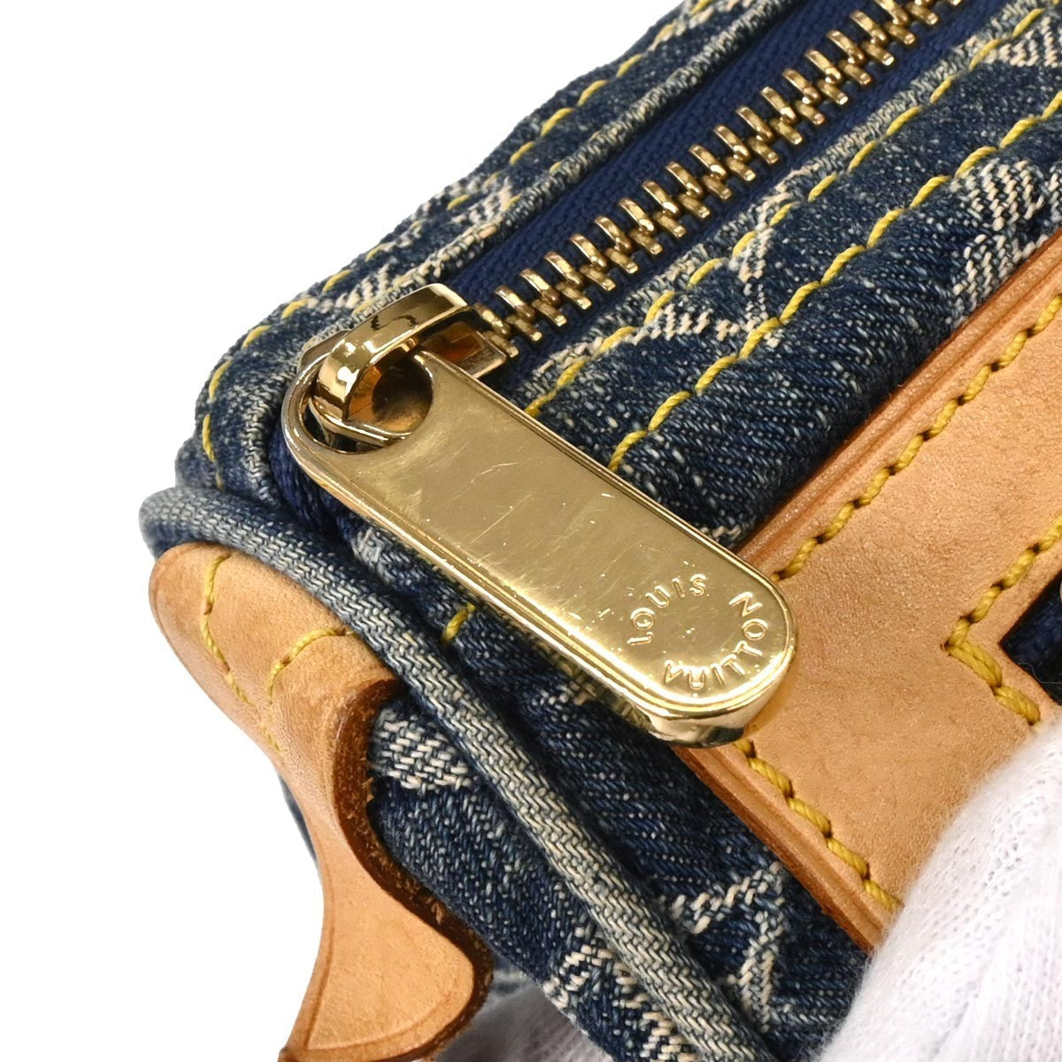 Louis Vuitton Neo Speedy Bag Denim Blue Denim_Jeans Handbag (Pre-Owned)