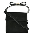 Salvatore Ferragamo Vintage Vara Bow Handle Shoulder Bag Suede Black Suede Handbag (Pre-Owned)