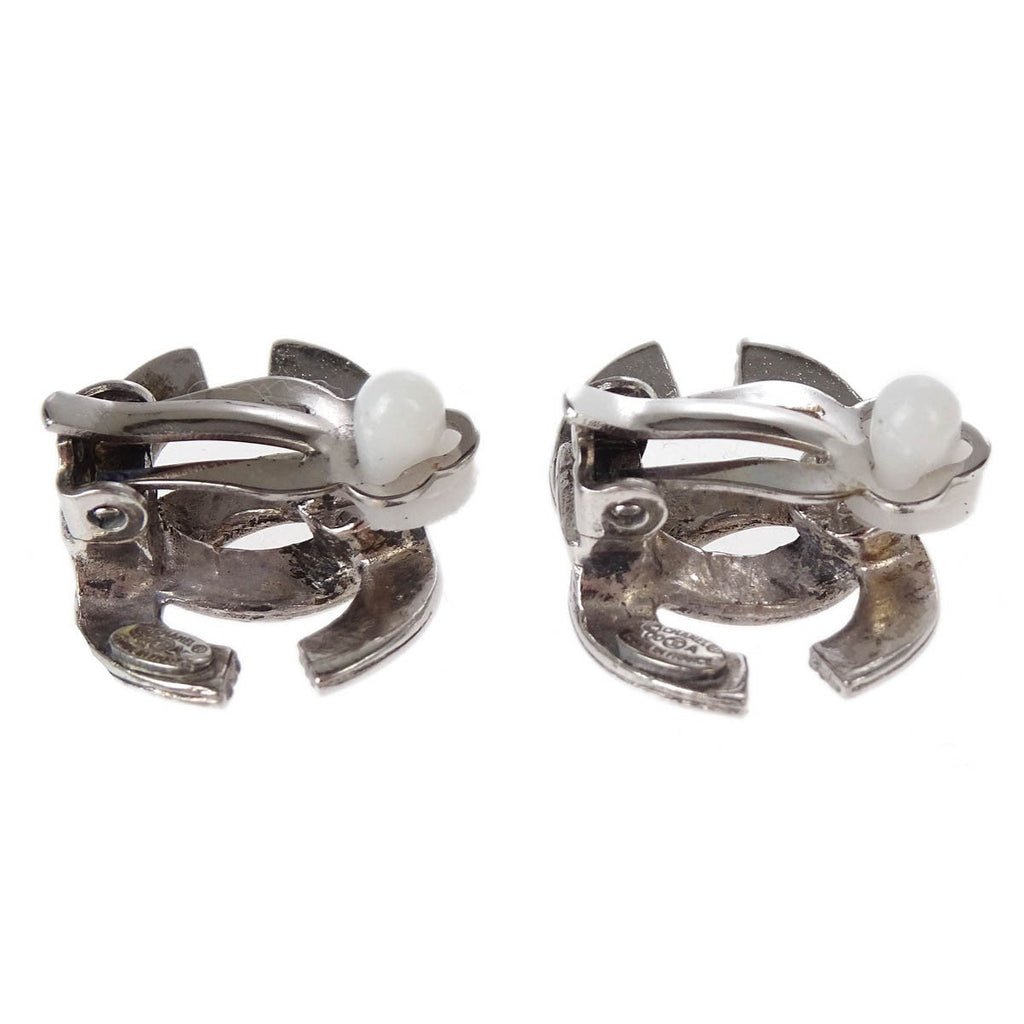 Chanel Cc Clip-On Earrings Metal Silver Silver_Plated Earrings Jewelry (Pre-Owned)