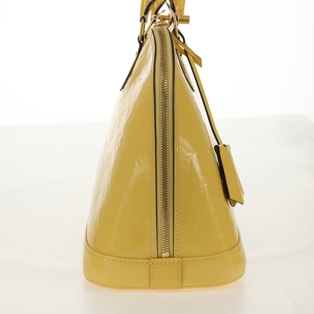 Louis Vuitton Alma Handbag Monogram Vernis Yellow Patent_Leather Handbag (Pre-Owned)