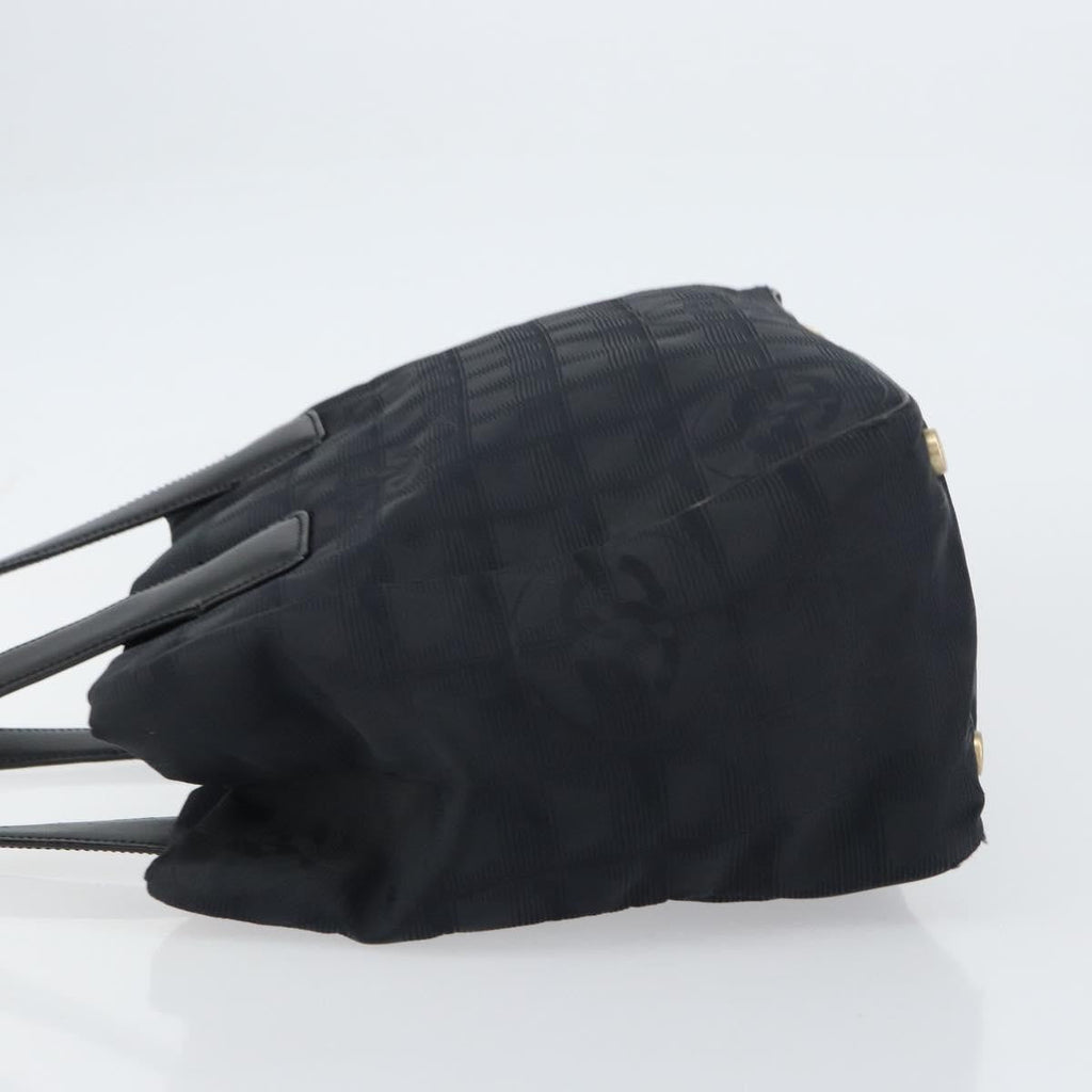Chanel Travel Line Tote Nylon Black Nylon Tote Bag Bag (Pre-Owned)