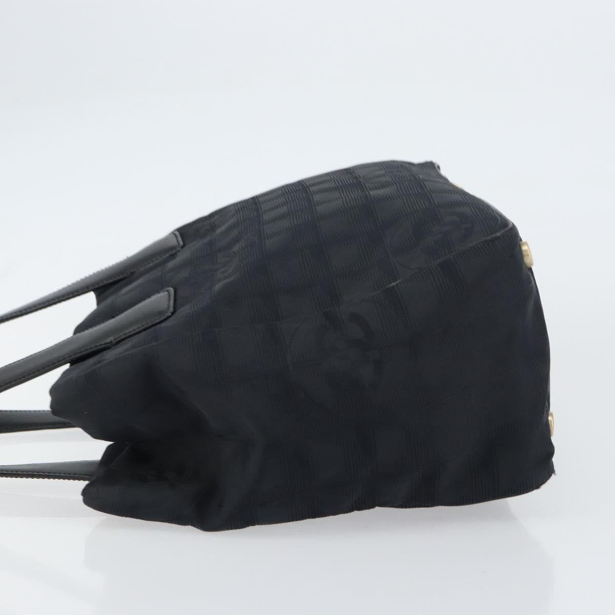 Chanel Travel Line Tote Nylon Black Nylon Tote Bag Bag (Pre-Owned)