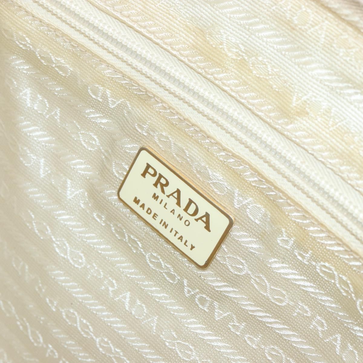 Prada Vintage Handbag Leather Beige Leather Handbag (Pre-Owned)