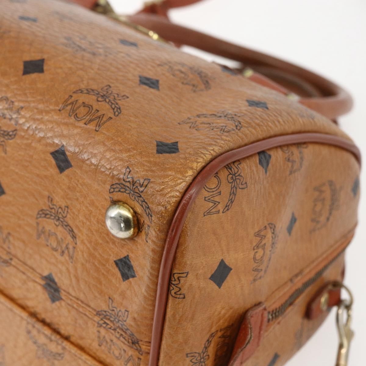 MCM Visetos Logogramme Handbag Canvas And Leather Brown Pvc Handbag (Pre-Owned)