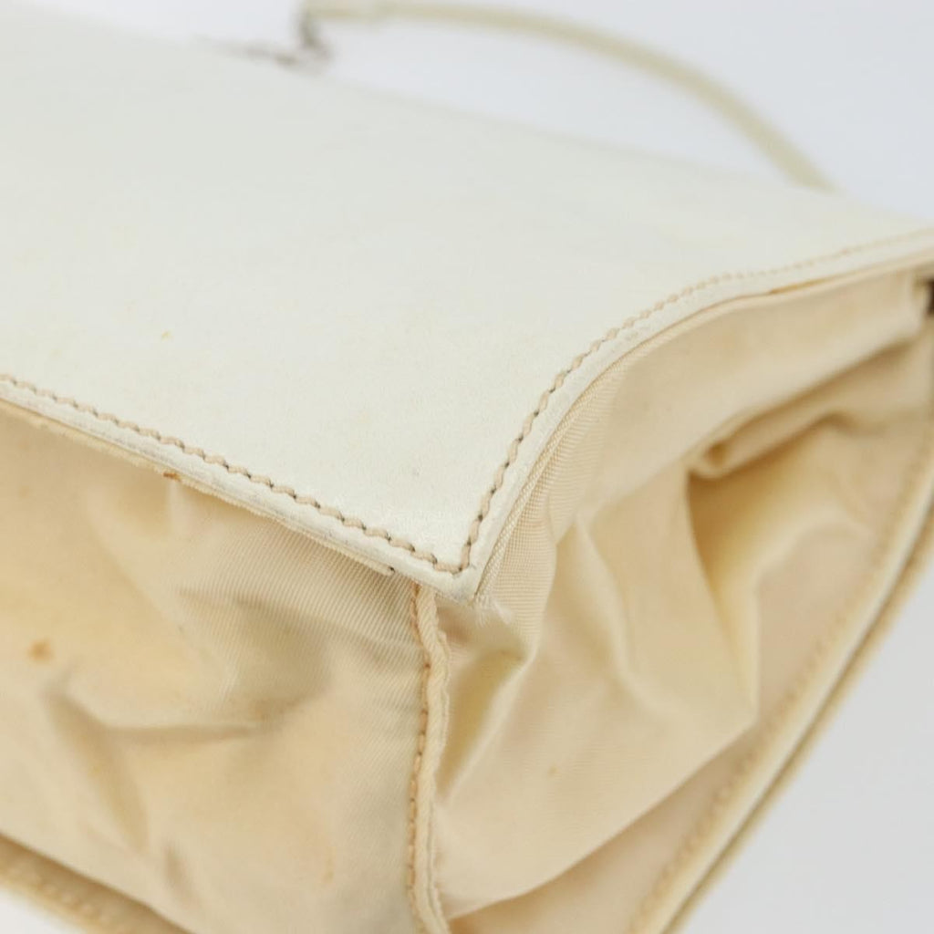 Prada Vintage Shoulder Bag Leather White Leather Shoulder Bag Bag (Pre-Owned)