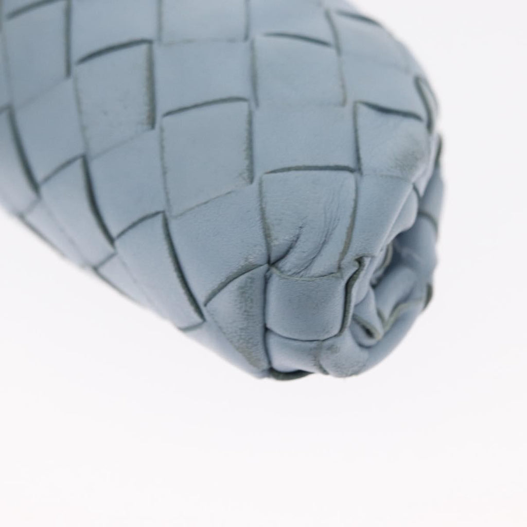 Bottega Veneta The Pouch Intrecciato Nappa Blue Leather Clutche & Pouche Bag (Pre-Owned)