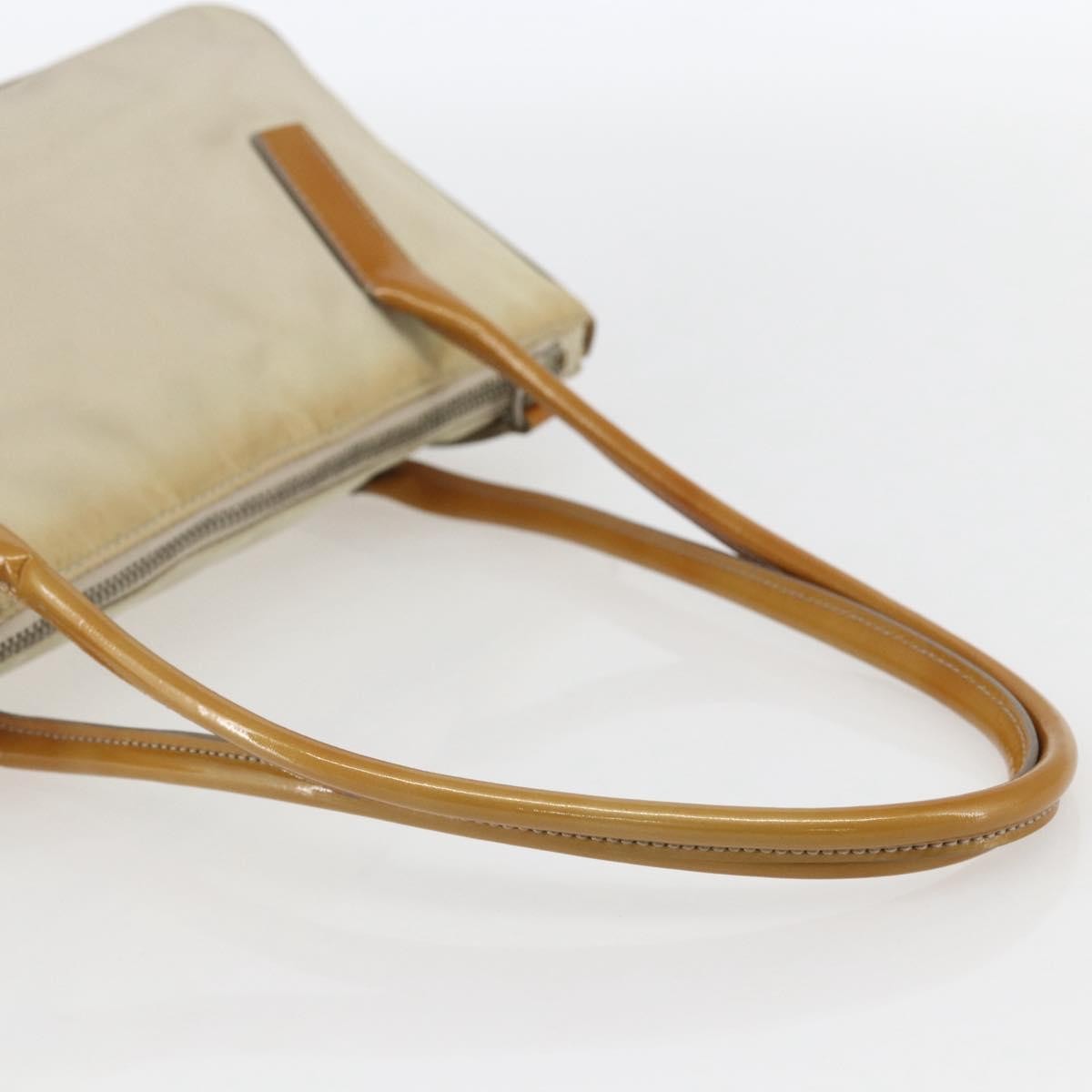 Prada Vintage Handbag Tessuto Beige Nylon Handbag (Pre-Owned)