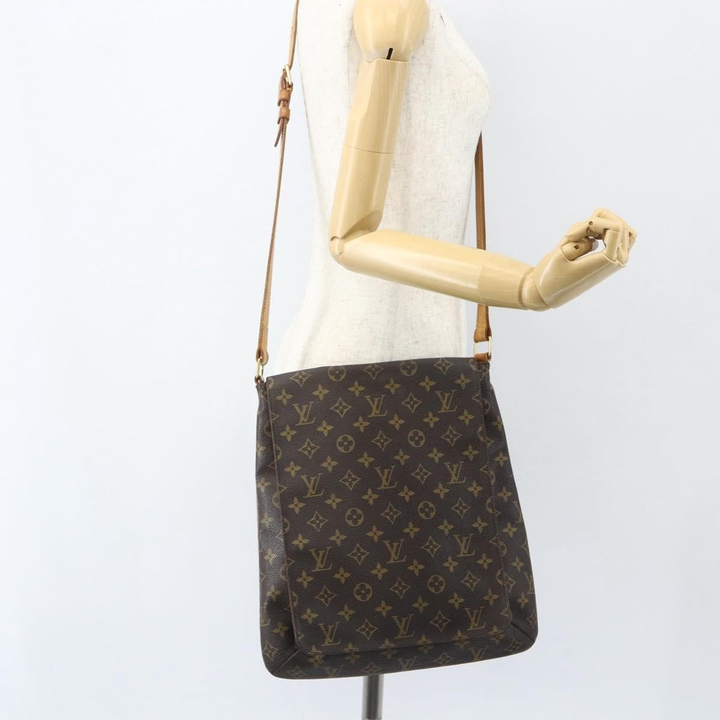 Louis Vuitton Musette Handbag Monogram Canvas Brown Canvas Shoulder Bag Bag (Pre-Owned)