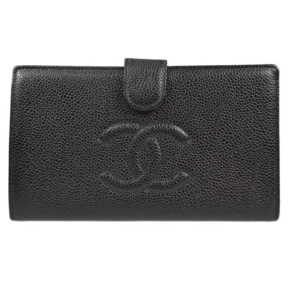Chanel Timeless Cc French Wallet Caviar Black Leather Wallets Accessory (Pre-Owned)